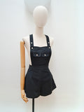 1970s Dungaree hotpants playsuit - Medium