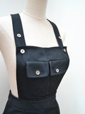 1970s Dungaree hotpants playsuit - Medium