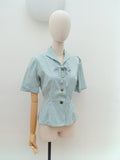 1950s Cotton blouse with pockets - Medium