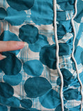 1950s Teal bubble print cotton swimsuit - Large