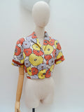1940s Floral linen bolero jacket - Large