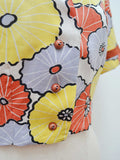 1940s Floral linen bolero jacket - Large