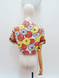 1940s Floral linen bolero jacket - Large