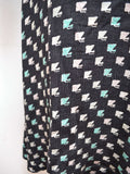 1940s Printed silk day dress - Small