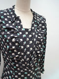 1940s Printed silk day dress - Small