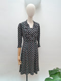 1940s Printed silk day dress - Small
