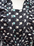 1940s Printed silk day dress - Small