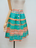 1950s Striped cotton day skirt - Small