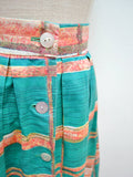 1950s Striped cotton day skirt - Small