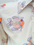 1970s Fish novelty print cotton shirt - XS
