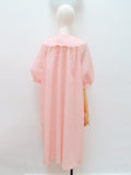 1950s Spotty pink puffed sleeve robe/housecoat - Large Extra large