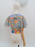 1970s Kaleidoscopic print tie blouse - Extra small