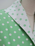 1950s Green polka dot cotton blouse - Small Medium