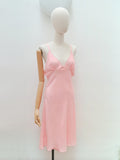 1940s Pink silk crepe de chine bias cut nightgown - Small