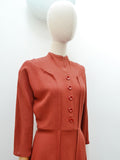 1940s Crepe smart day dress - Extra small