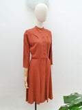 1940s Crepe smart day dress - Extra small