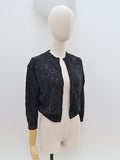 1950s Beaded lambswool Huppert cardigan - Small
