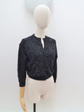 1950s Beaded lambswool Huppert cardigan - Small
