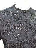 1950s Beaded lambswool Huppert cardigan - Small