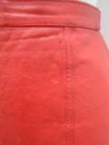 1970s Red leather skirt - Extra small