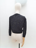 1950s Beaded lambswool Huppert cardigan - Small