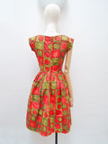 1960s Werff cotton cummerbund dress - XS