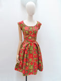 1960s Werff cotton cummerbund dress - XS