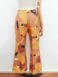 1970s Printed flared loon trousers - Extra small