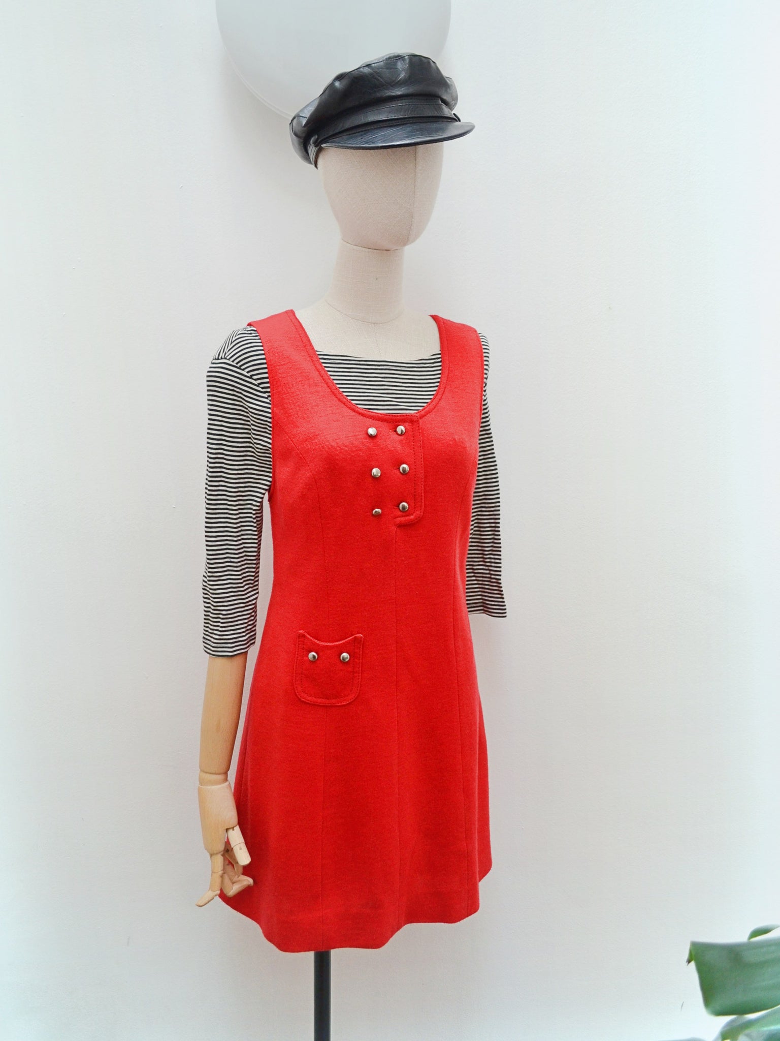 1960s Jersey pinafore dress - Extra small Vera Mode Vintage 1960s Jersey pinafore dress - Extra small Vera Mode Vintage