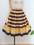 1950s Printed full skirt - Extra small
