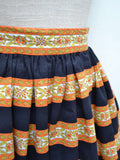 1950s Printed full skirt - Extra small