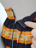 1950s Printed full skirt - Extra small