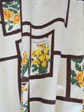 1950s Botanical illustration print dress - Large