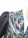 1940s Printed crepe & rayon evening dress - Extra small