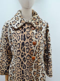 1960s Asymmetric front animal print coat - Extra small