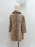 1960s Asymmetric front animal print coat - Extra small
