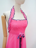 1970s Halterneck maxi nightdress - XS
