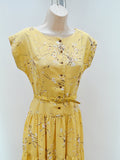 1950s Floral rayon day dress - Extra small