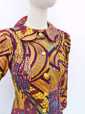 1960s Printed mini dress/jacket - Extra small