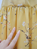 1950s Floral rayon day dress - Extra small