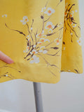 1950s Floral rayon day dress - Extra small