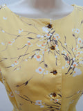 1950s Floral rayon day dress - Extra small
