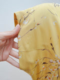 1950s Floral rayon day dress - Extra small