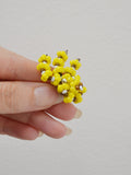 1950s Yellow glass bead ear climber clip on earrings