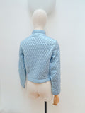 1970s Blue lamé quilted jacket - Small