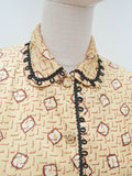 1940s Printed fitted jacket - Small
