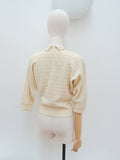 1940s 50s Beaded dolman sleeve sweater - Small