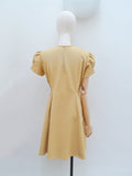 1960s Smocked embroidery rhinestone dress - Large