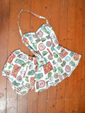 1950s Novelty print swim set - Extra small Small