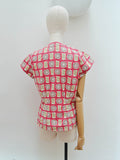 1950s Abstract print cotton blouse - Small Medium